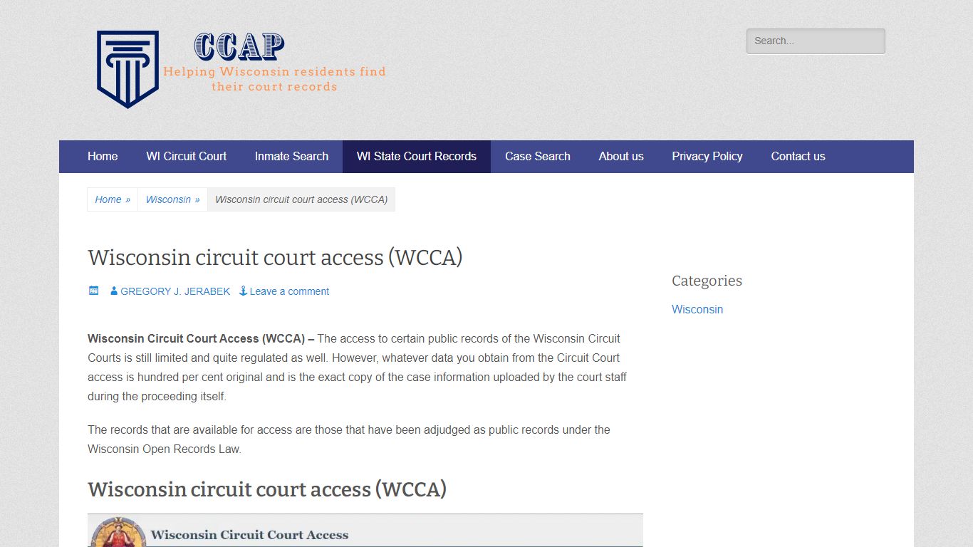 Wisconsin circuit court access (WCCA)