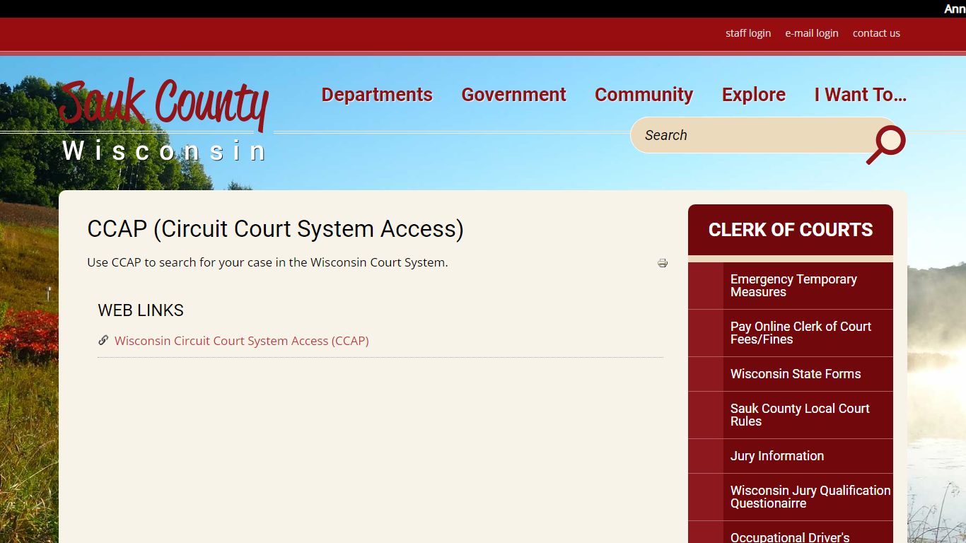 CCAP (Circuit Court System Access) - Sauk County, Wisconsin